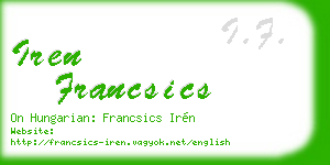 iren francsics business card